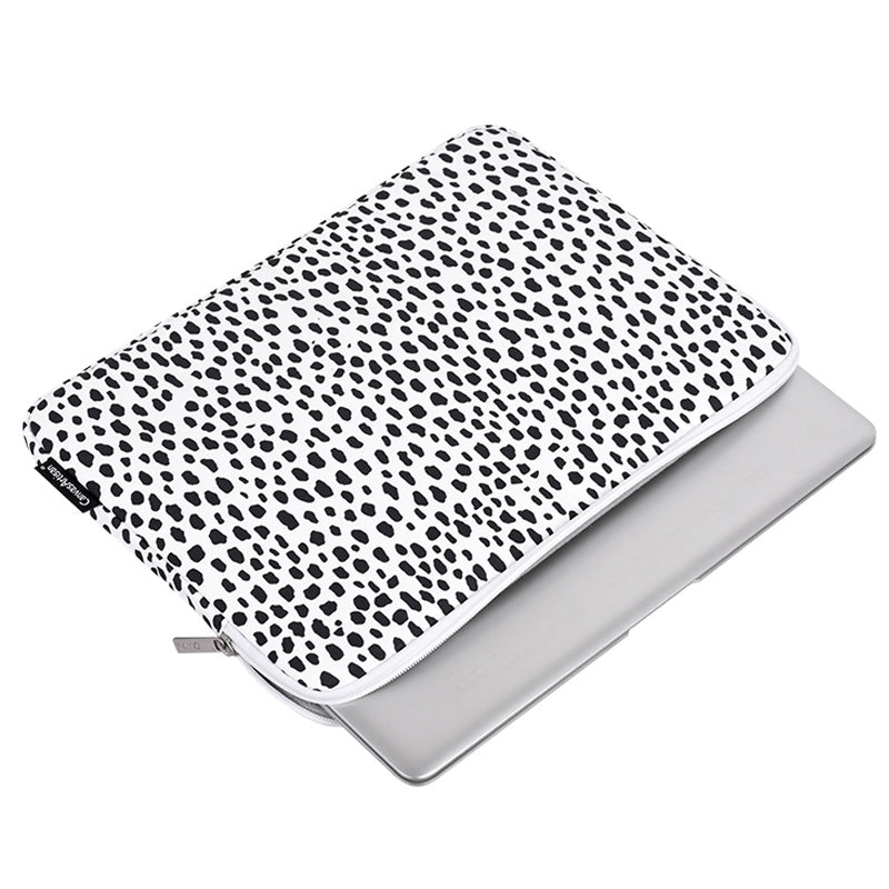 H36-T0121 for 14-inch Notebook Cow Grain Patterned Laptop Zippered Protective Bag Polyester Case with Small Bag Set