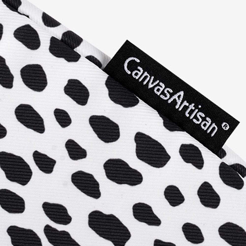 H36-T0121 for 14-inch Notebook Cow Grain Patterned Laptop Zippered Protective Bag Polyester Case with Small Bag Set