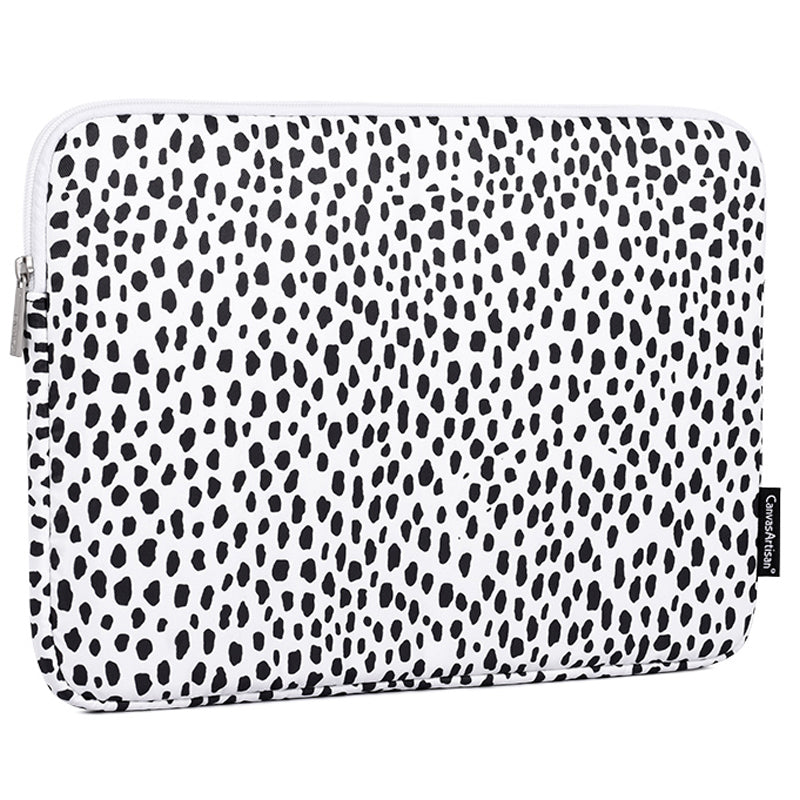 H36-T0121 for 15-inch Notebook Cow Grain Patterned Laptop Zippered Protective Bag Polyester Case with Small Bag Set