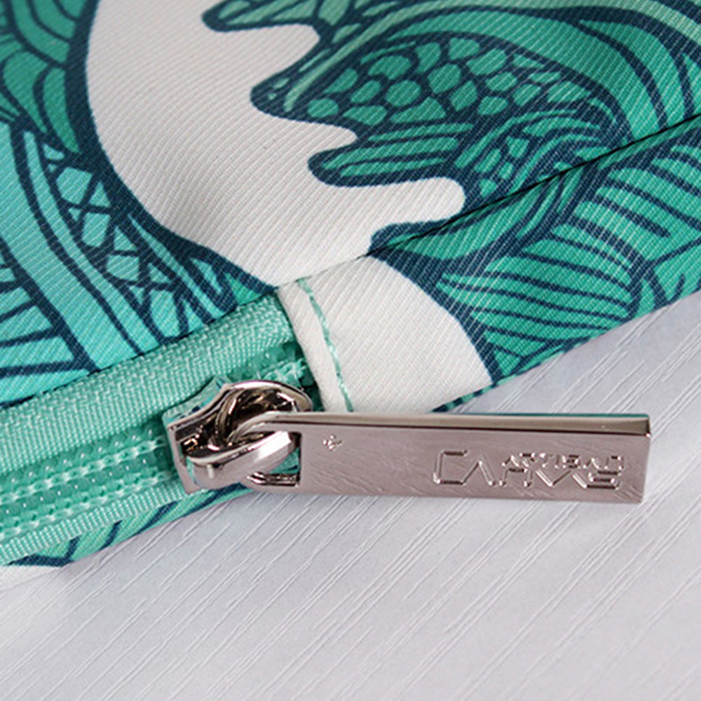 H3-04 14-inch Laptop Sleeve, Green Wave Pattern Lightweight Notebook Computer Bag