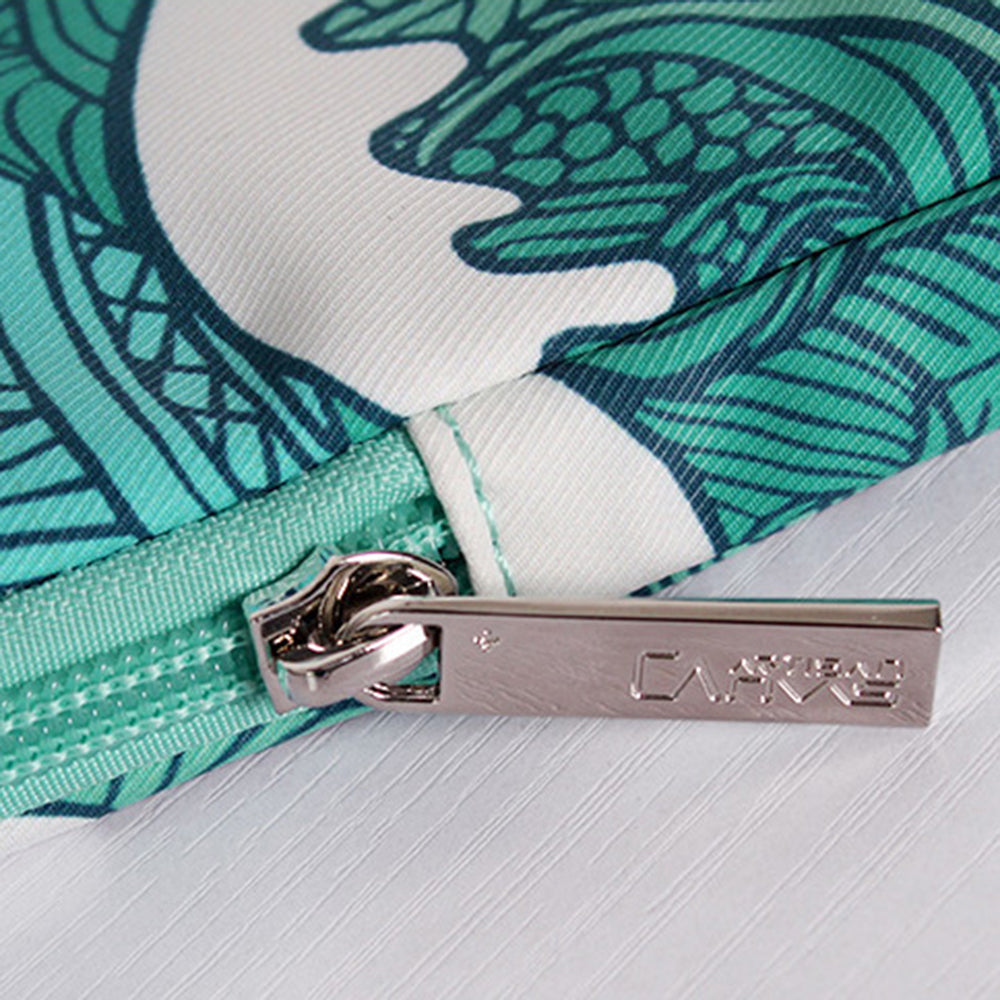 H3-04 for 15-inch Notebook Computer Green Wave Pattern Laptop Sleeve Cover Protective Case