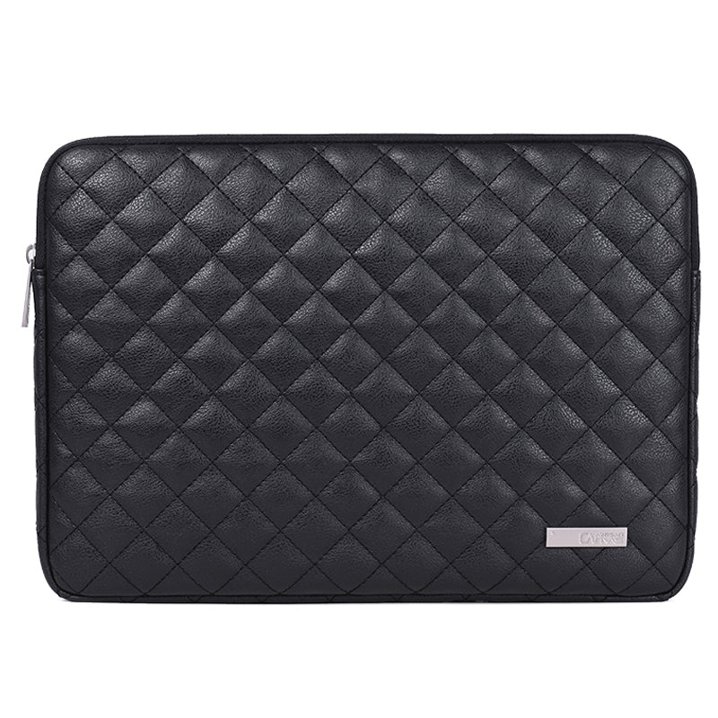 Canvasartisan L19-04 Rhombus Texture Laptop Sleeve Portable PU Protective Bag for 11-inch Notebook - Black