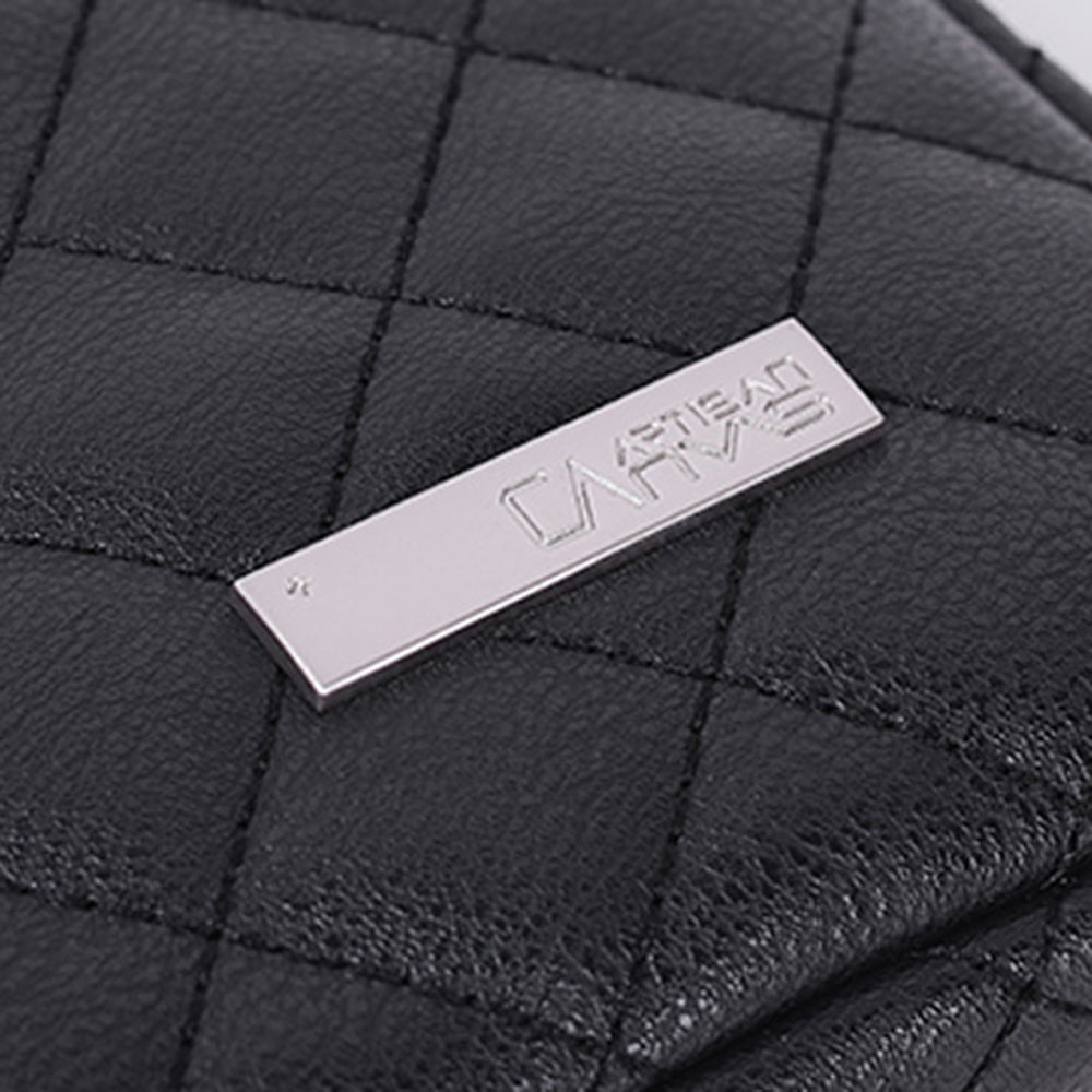 Canvasartisan L19-04 Rhombus Texture Laptop Sleeve Portable PU Protective Bag for 11-inch Notebook - Black