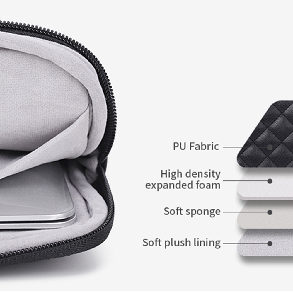 Canvasartian L19-04 Rhombus Texture Laptop Sleeve Portable PU Protective Bag for 11-inch Notebook - Red