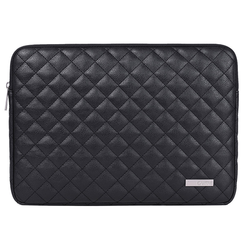 Canvasartisan L19-04 for 13-inch Notebook Sleeve Rhombus Texture Laptop Bag Shockproof Zipper Case - Black