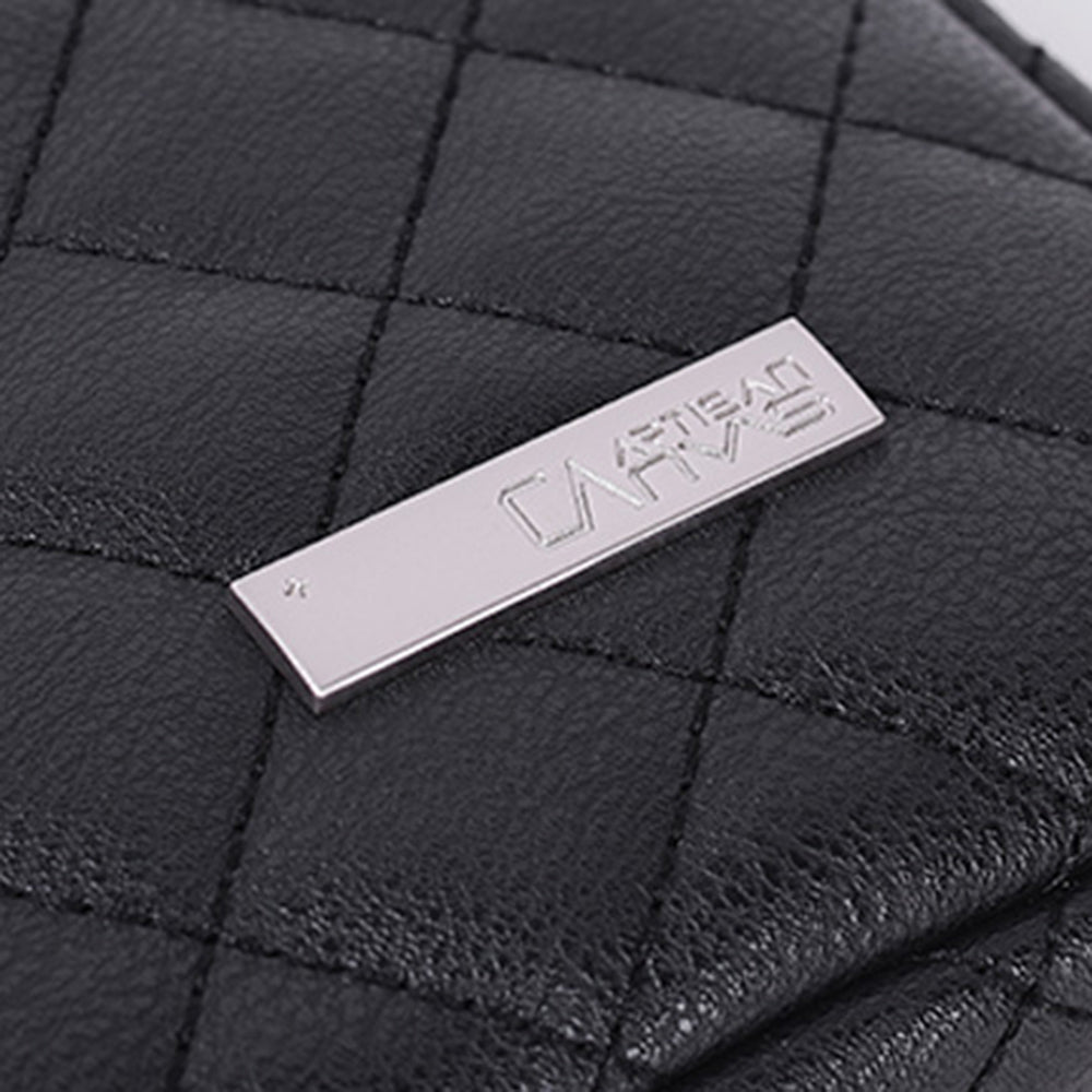 Canvasartisan L19-04 for 13-inch Notebook Sleeve Rhombus Texture Laptop Bag Shockproof Zipper Case - Black