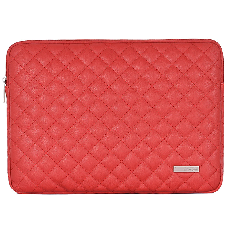 Canvasartisan L19-04 for 13-inch Notebook Sleeve Rhombus Texture Laptop Bag Shockproof Zipper Case - Red