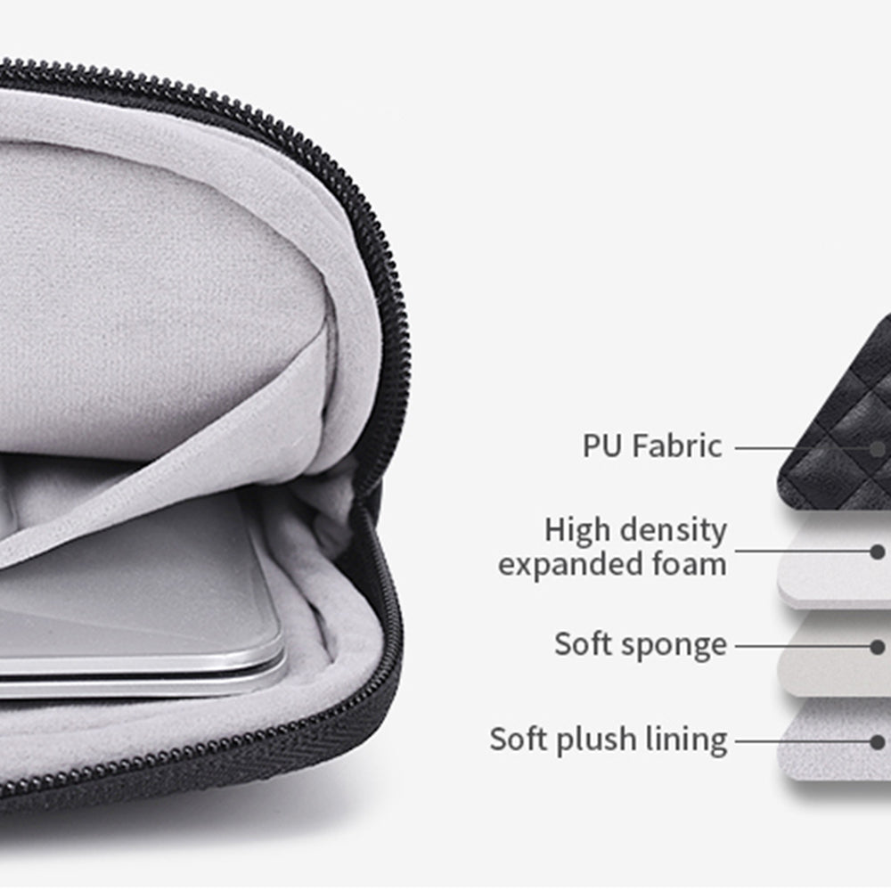 Canvasartisan L19-04 for 13-inch Notebook Sleeve Rhombus Texture Laptop Bag Shockproof Zipper Case - Red