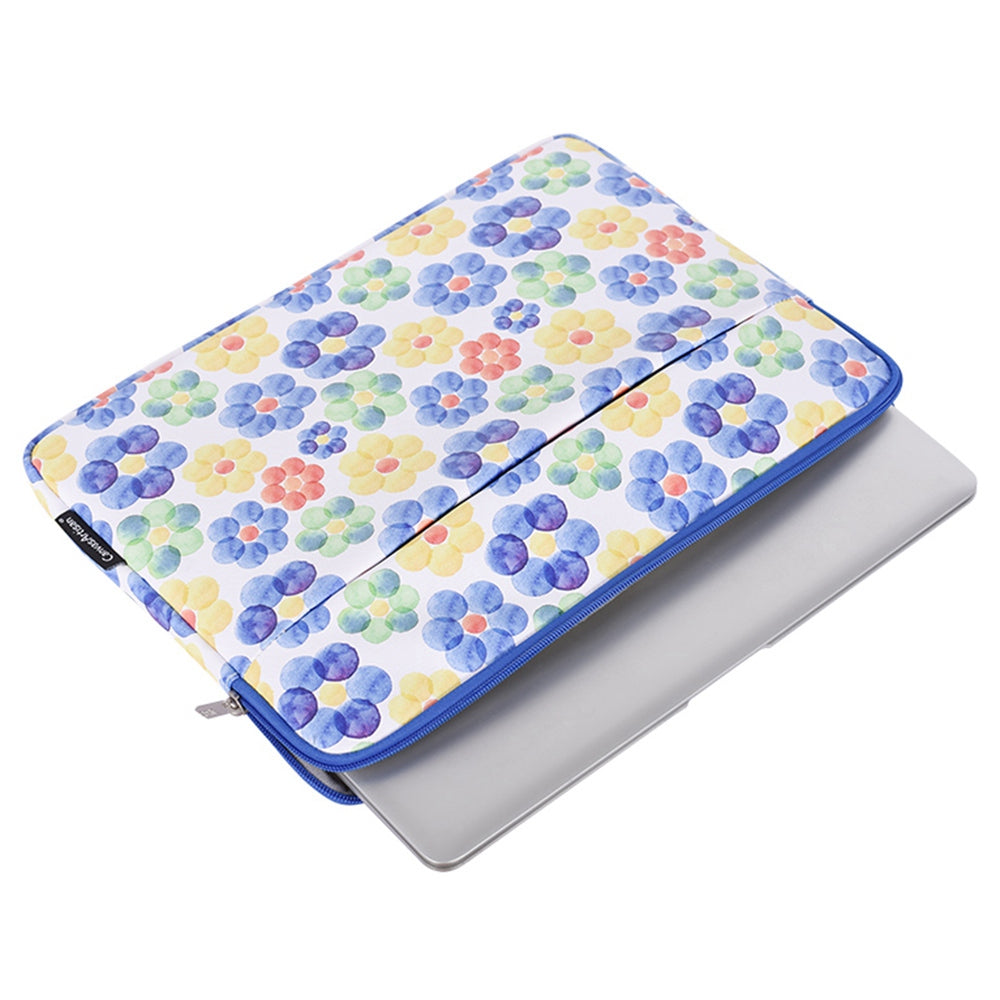 G51-11 15-inch Fashion Flower Printing Laptop Sleeve Bag Portable PU Leather Notebook Zipper Carrying Pouch