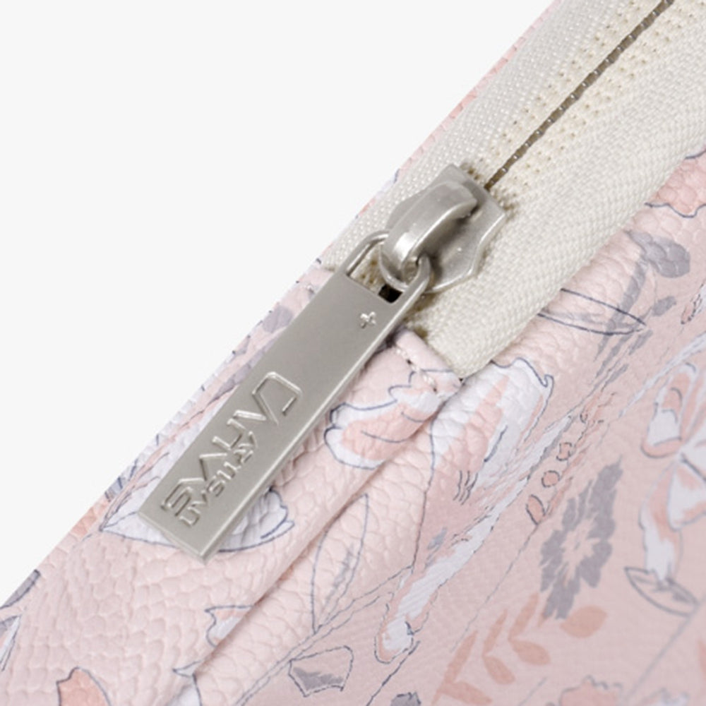 PU Leather Portable Carry Case for 12-inch Laptops Flower Printed Storage Bag with Handle Strap/Outer Zippered Pouch Shockproof Sleeve Bag