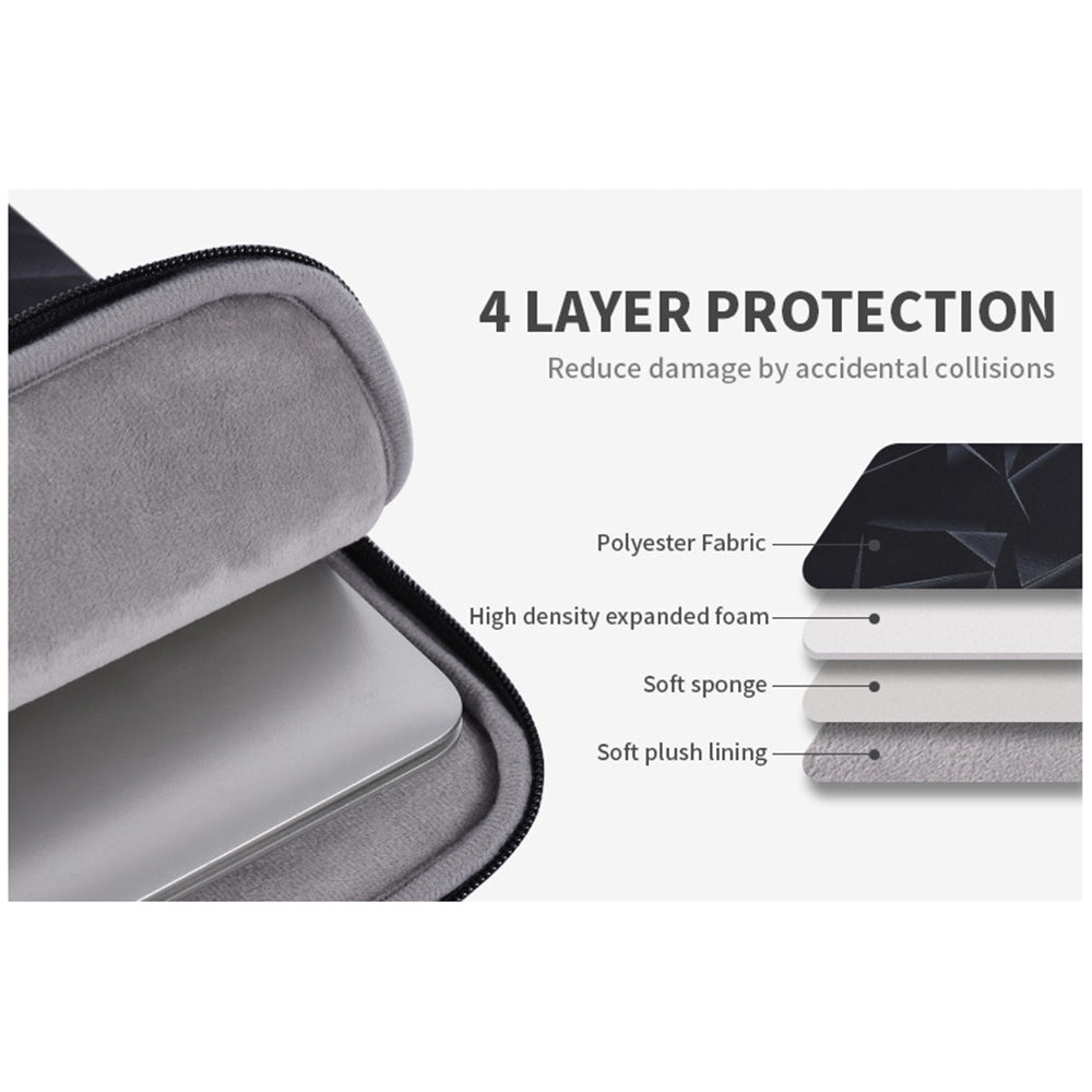 H6-11 Shockproof Sleeve Bag with Outer Pouch for 13-inch Laptops Portable Carry Case Triangle Geometric Printed Storage Bag