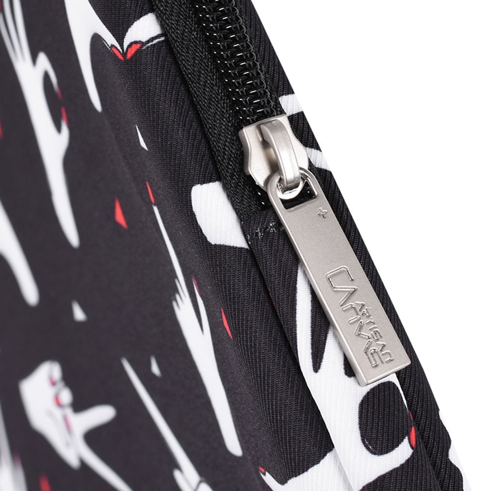 H21-01 Portable Sleeve Bag for 15-inch Laptops Wear-resistant Carry Case Fingers Pattern Printed Notebooks Bag