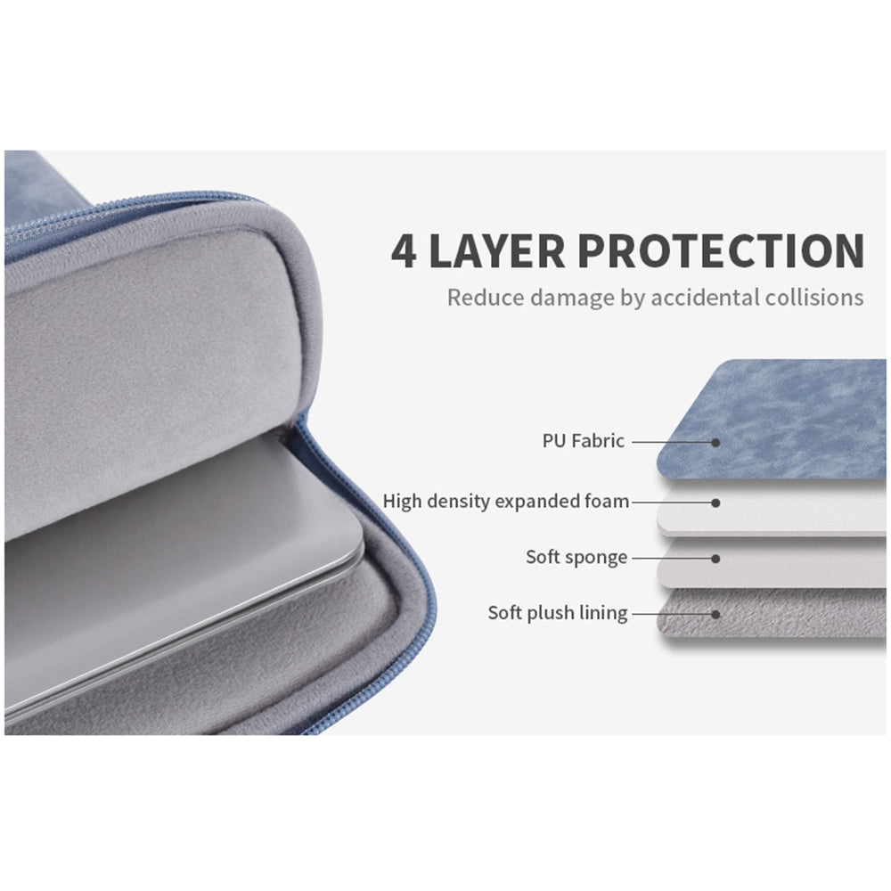 Canvasartisan L31-03 Portable Sleeve Bag for 11-inch Laptops PU Leather Carry Case Anti-scratch Storage Bag - Blue