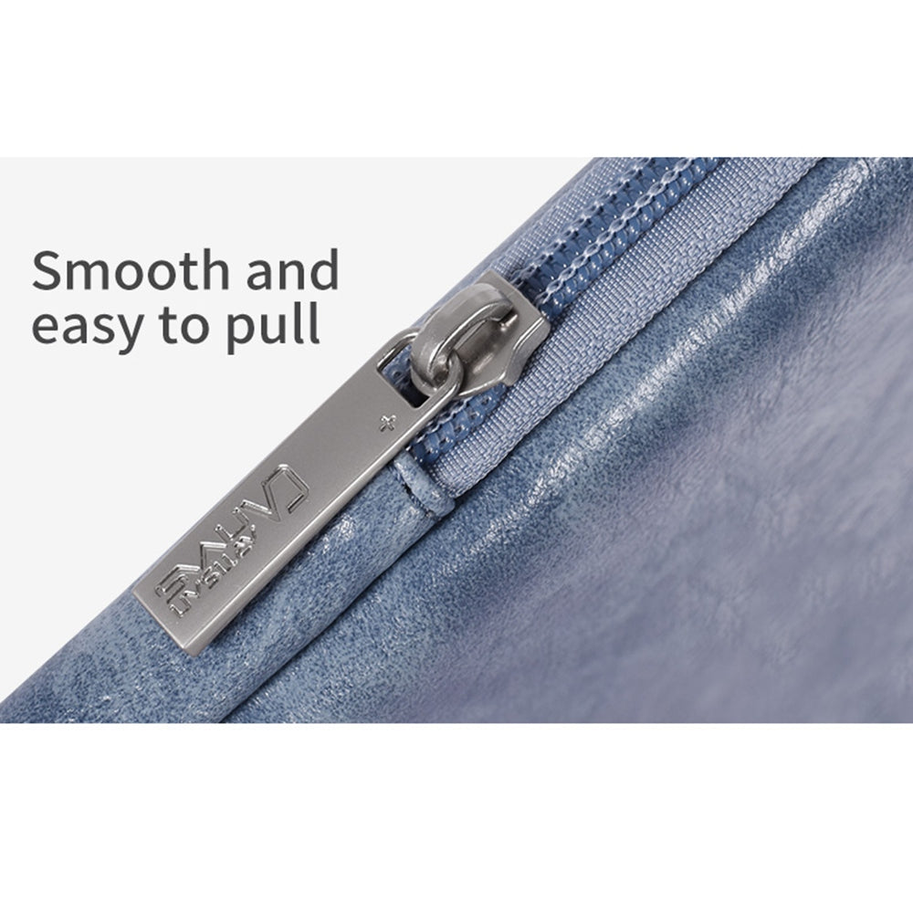 Canvasartisan L31-03 Portable Sleeve Bag for 11-inch Laptops PU Leather Carry Case Anti-scratch Storage Bag - Blue