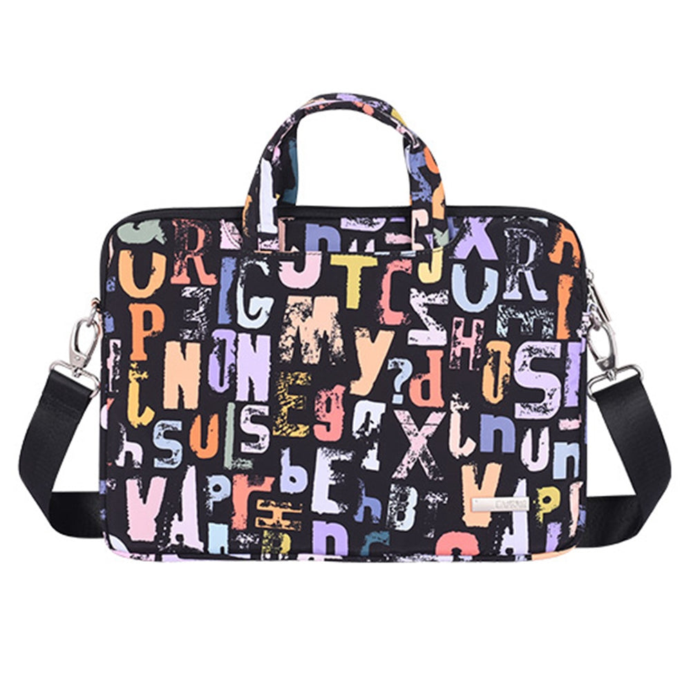 H18-B01 for 14-inch Notebook Patterned Polyester Laptop Protective Sleeve Bag Briefcase Handle Bag with Zippered Outer Pocket