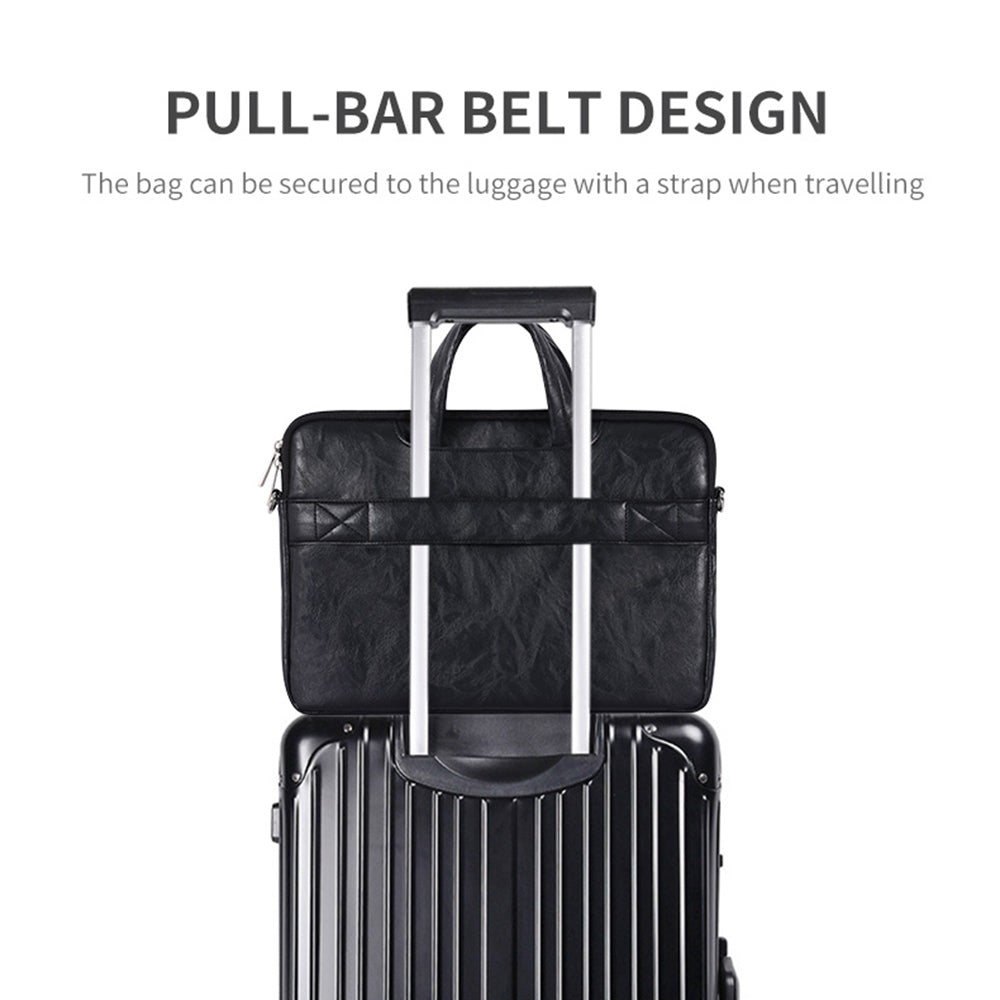 14inch Notebook Handbag Egypt Style Pattern Printing Laptop Bag Shoulder Bag with Front Pocket - Black