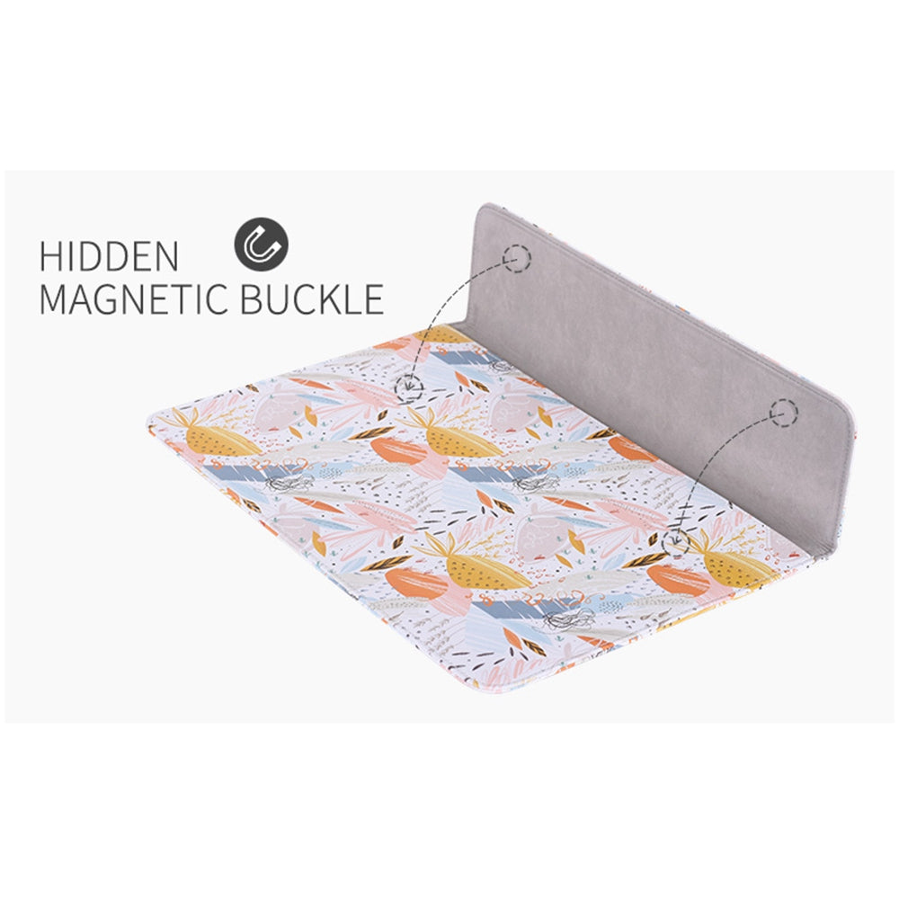 E53-T0111 12-inch Pink-Color Watercolor Pattern Printing Envelope Laptop Magnetic Closure Sleeve Storage Protective Pouch with Small Bag