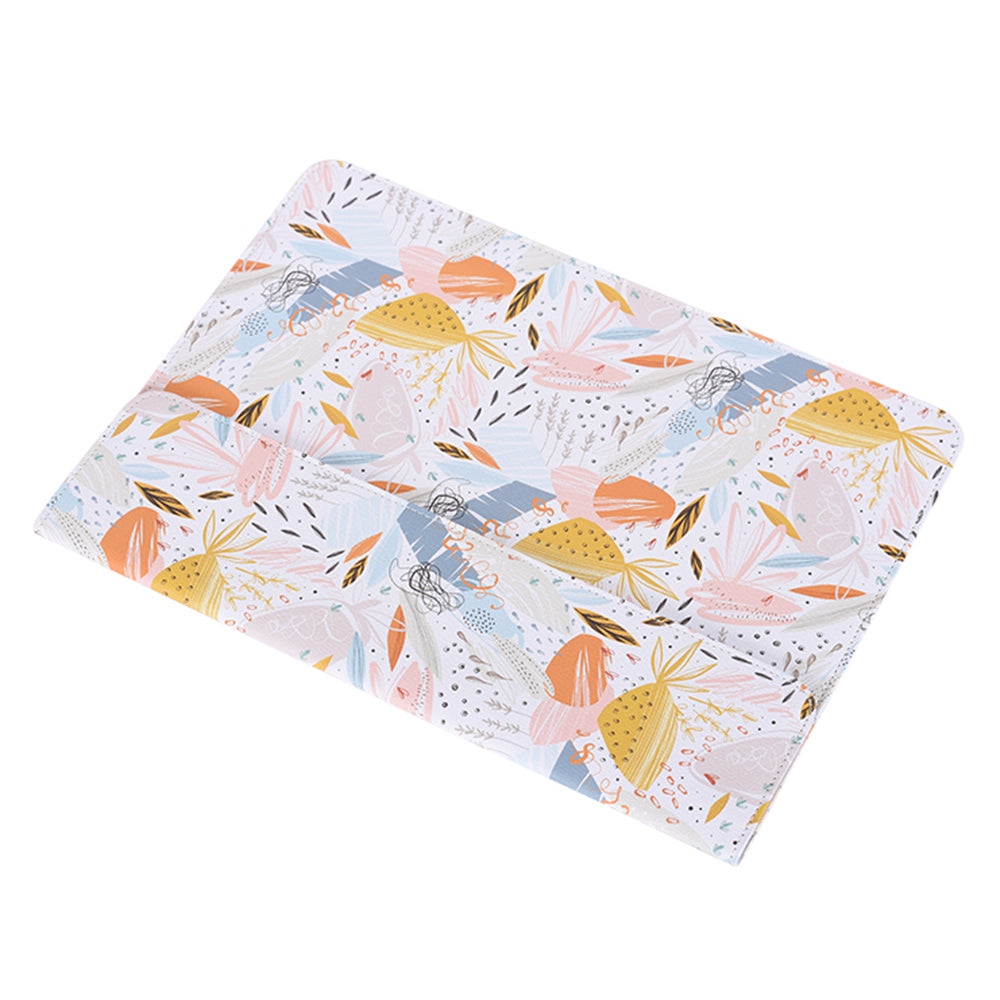 E53-T0111 14-inch Pink-Color Watercolor Pattern Laptop Purse Splash-Proof Magnetic Closure Envelope Sleeve Storage Protective Pouch + Small Bag