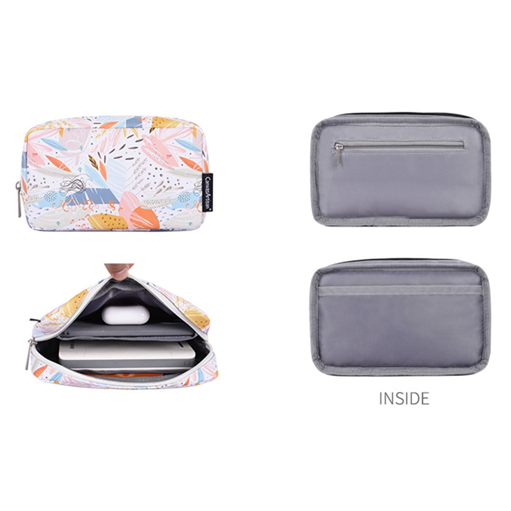 E53-T0111 14-inch Pink-Color Watercolor Pattern Laptop Purse Splash-Proof Magnetic Closure Envelope Sleeve Storage Protective Pouch + Small Bag