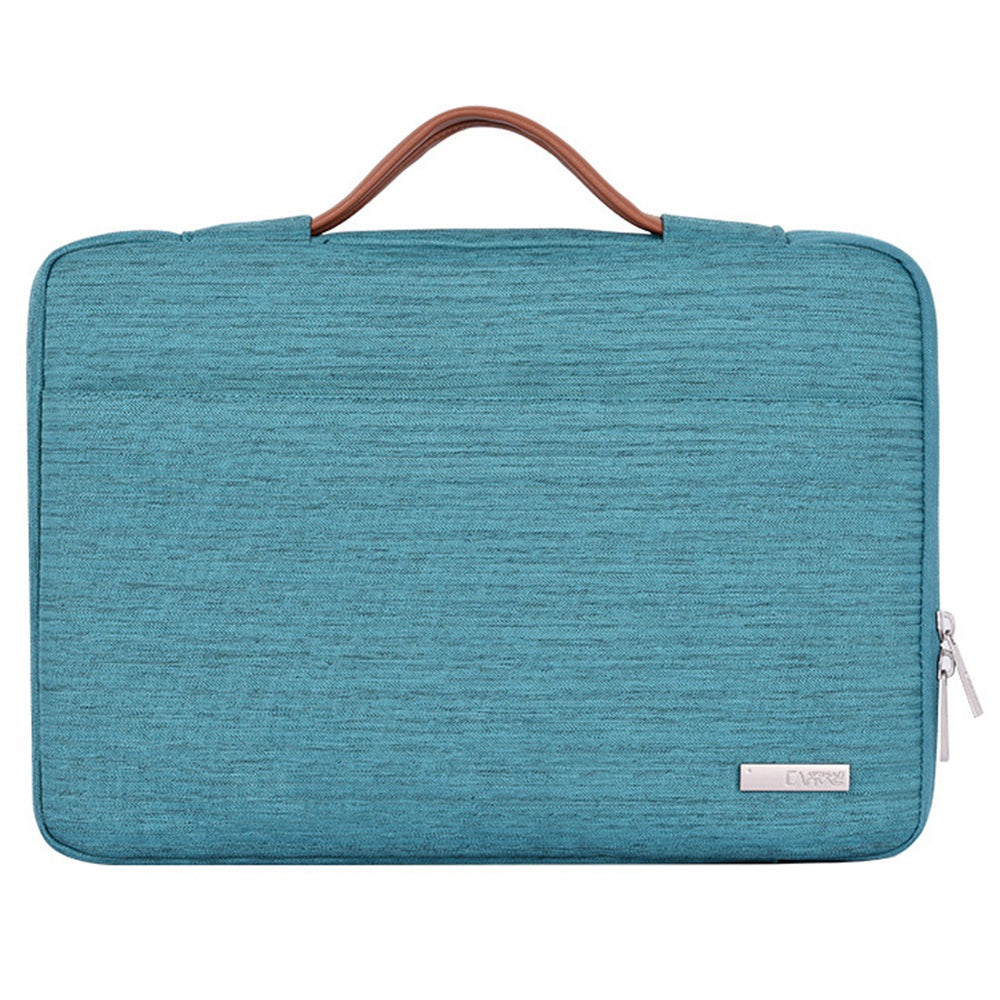 Canvasartian K28-05 13-inch Waterproof Laptop Protective Bag Notebook Handbag with Front Pocket - Light Green