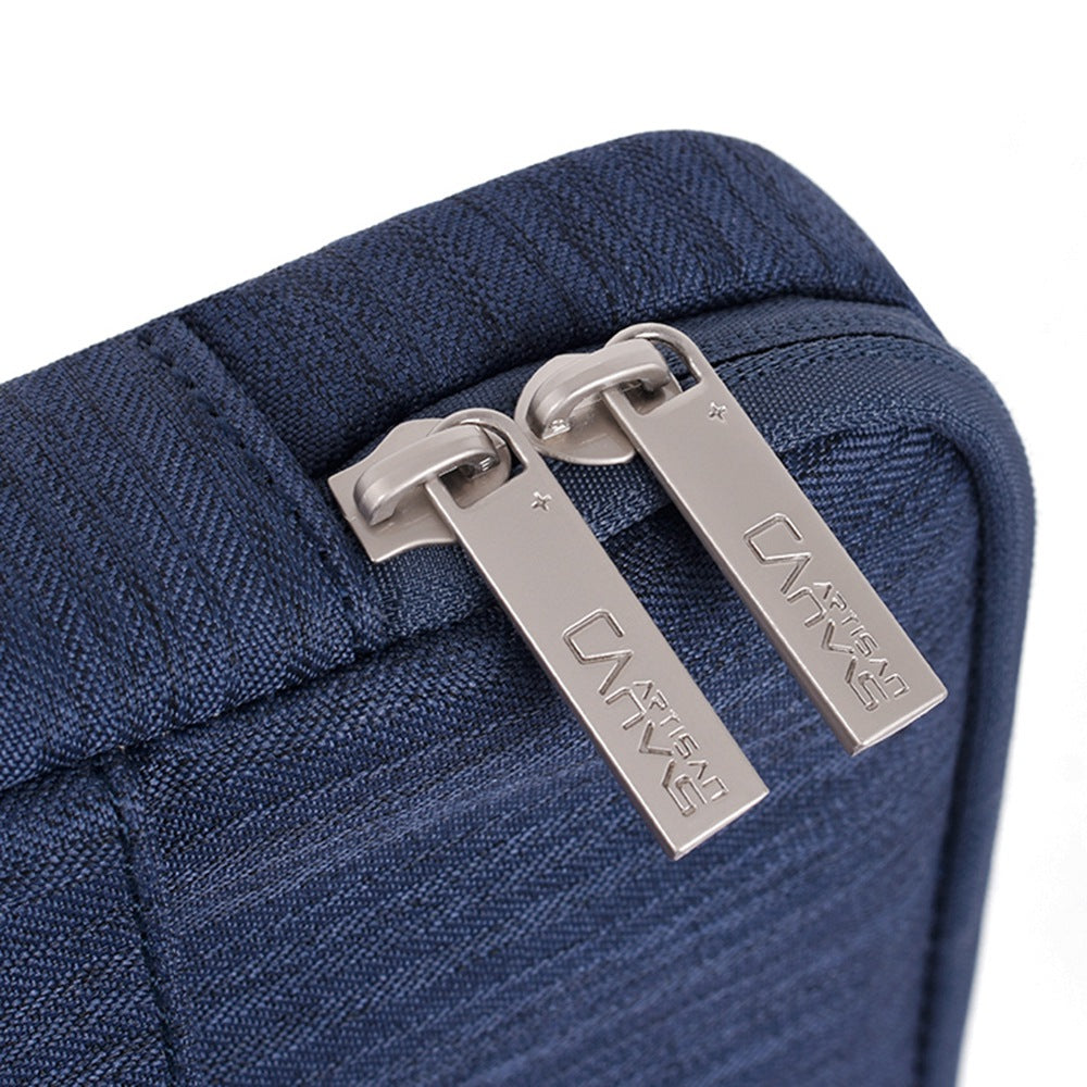 Canvasartian K28-20 Notebook Sleeve for 13-inch Laptop Zipper Case with Horizontal and Vertical Pockets - Blue