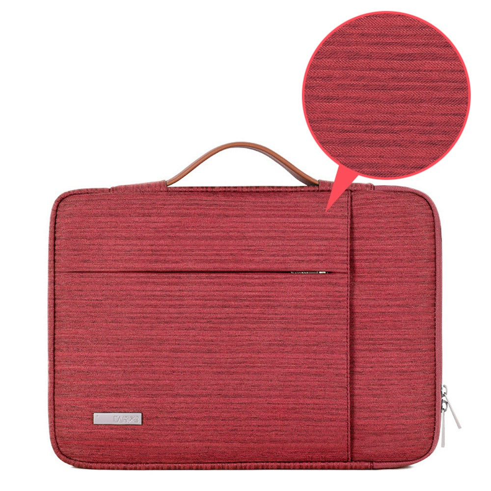 Canvasartian K28-20 Notebook Sleeve for 13-inch Laptop Zipper Case with Horizontal and Vertical Pockets - Red