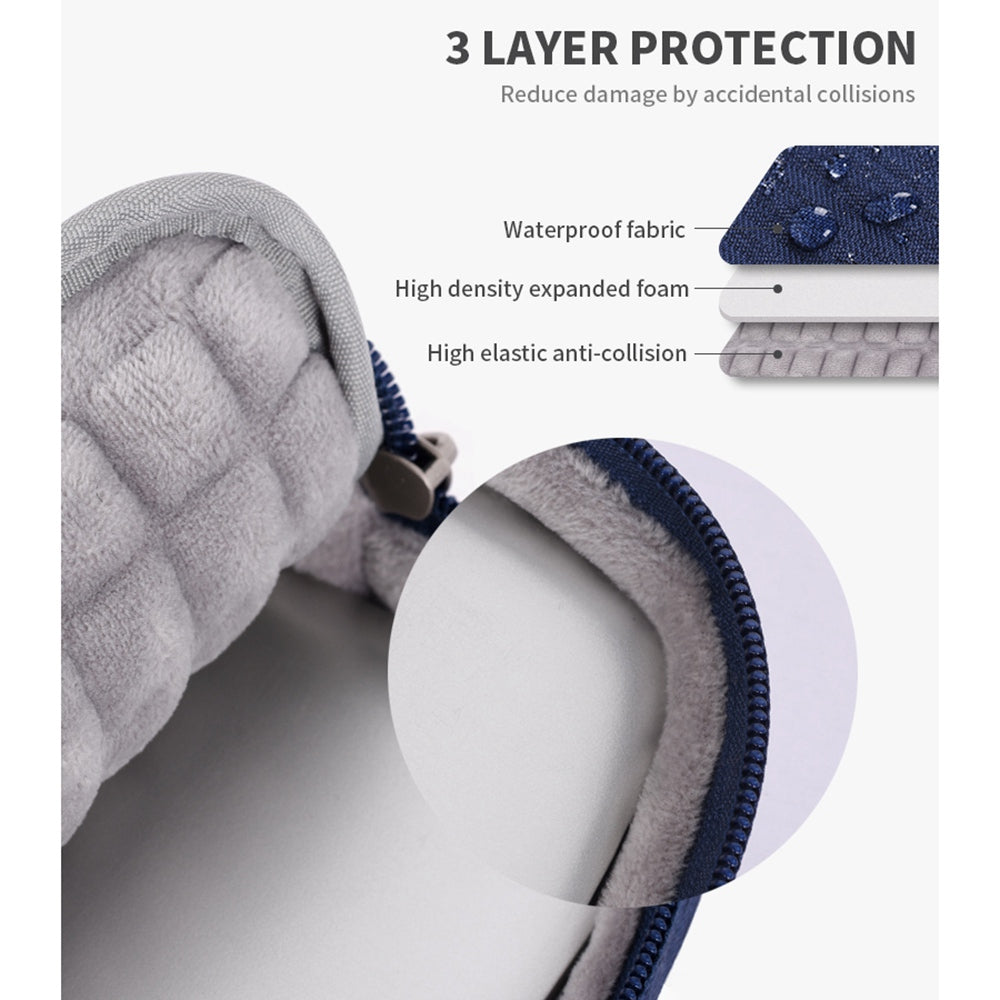 Canvasartian K28-20 Notebook Sleeve for 13-inch Laptop Zipper Case with Horizontal and Vertical Pockets - Red