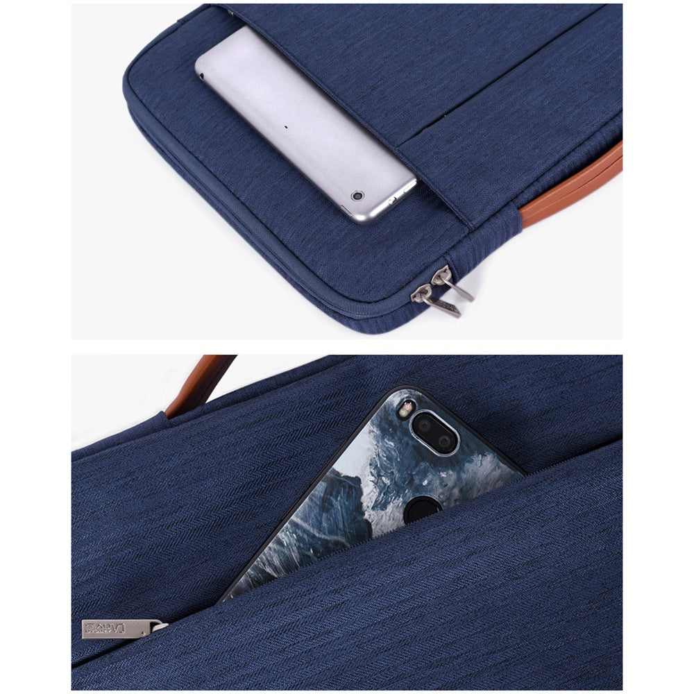 Canvasartian K28-20 Notebook Sleeve for 13-inch Laptop Zipper Case with Horizontal and Vertical Pockets - Grey