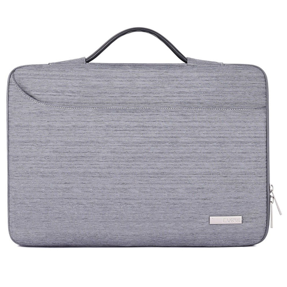 Canvasartisan K28-23 13-inch Laptop Sleeve Side Zipper Closure Notebook Handle Bag Handbag with U-shape Outer Pocket - Grey