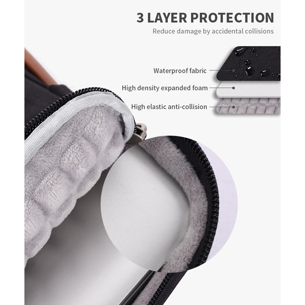 Canvasartisan K28-23 13-inch Laptop Sleeve Side Zipper Closure Notebook Handle Bag Handbag with U-shape Outer Pocket - Grey