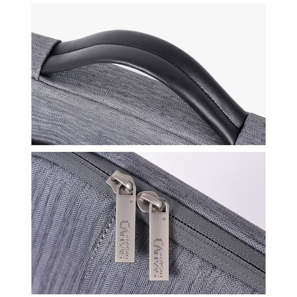 Canvasartisan K28-23 13-inch Laptop Sleeve Side Zipper Closure Notebook Handle Bag Handbag with U-shape Outer Pocket - Grey