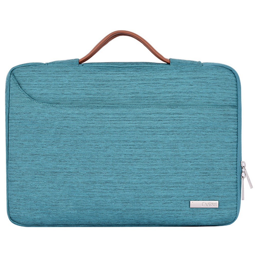 Canvasartisan K28-23 13-inch Laptop Sleeve Side Zipper Closure Notebook Handle Bag Handbag with U-shape Outer Pocket - Light Green