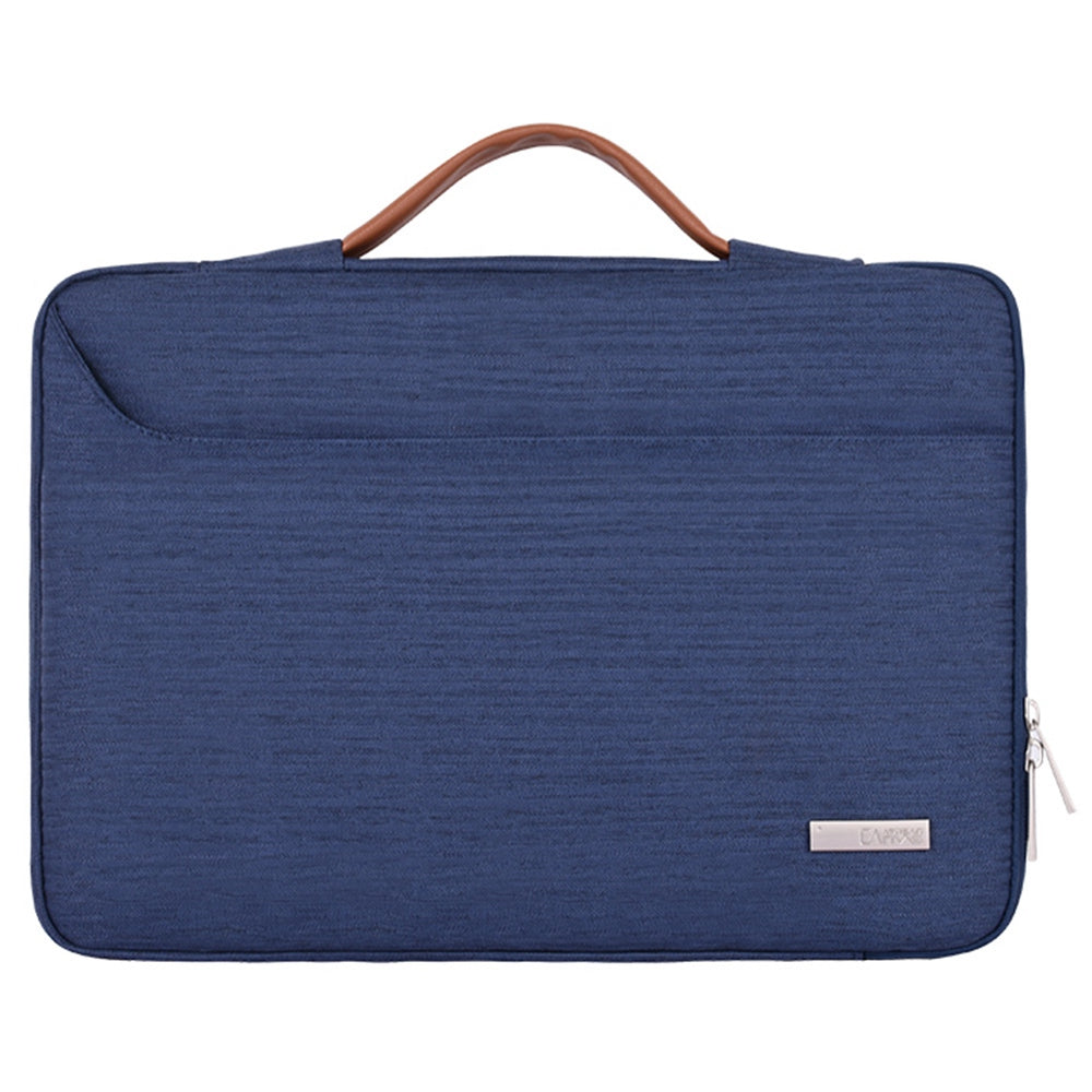 Canvasartisan K28-23 13-inch Laptop Sleeve Side Zipper Closure Notebook Handle Bag Handbag with U-shape Outer Pocket - Blue