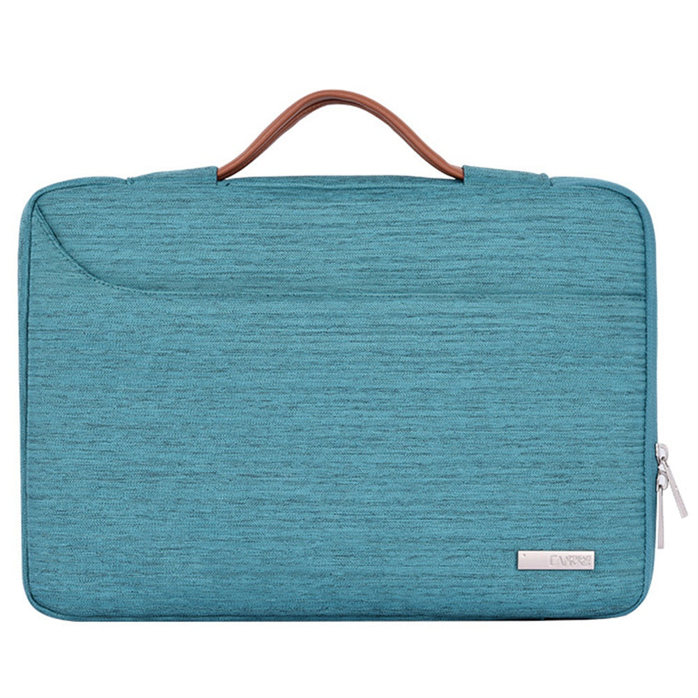 Canvasartisan K28-22 13-inch Business Style Notebook Handbag Laptop Protective Bag with Front Pocket - Light Green