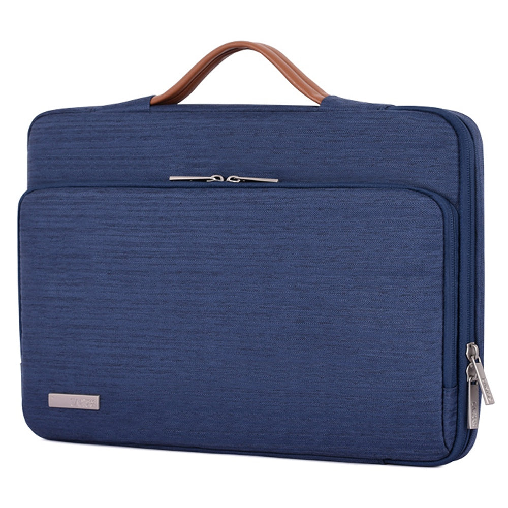 Canvasartian K28-21 15-inch Laptop Briefcase Protective Bag Notebook Handbag with Horizontal Zipper Pocket - Grey