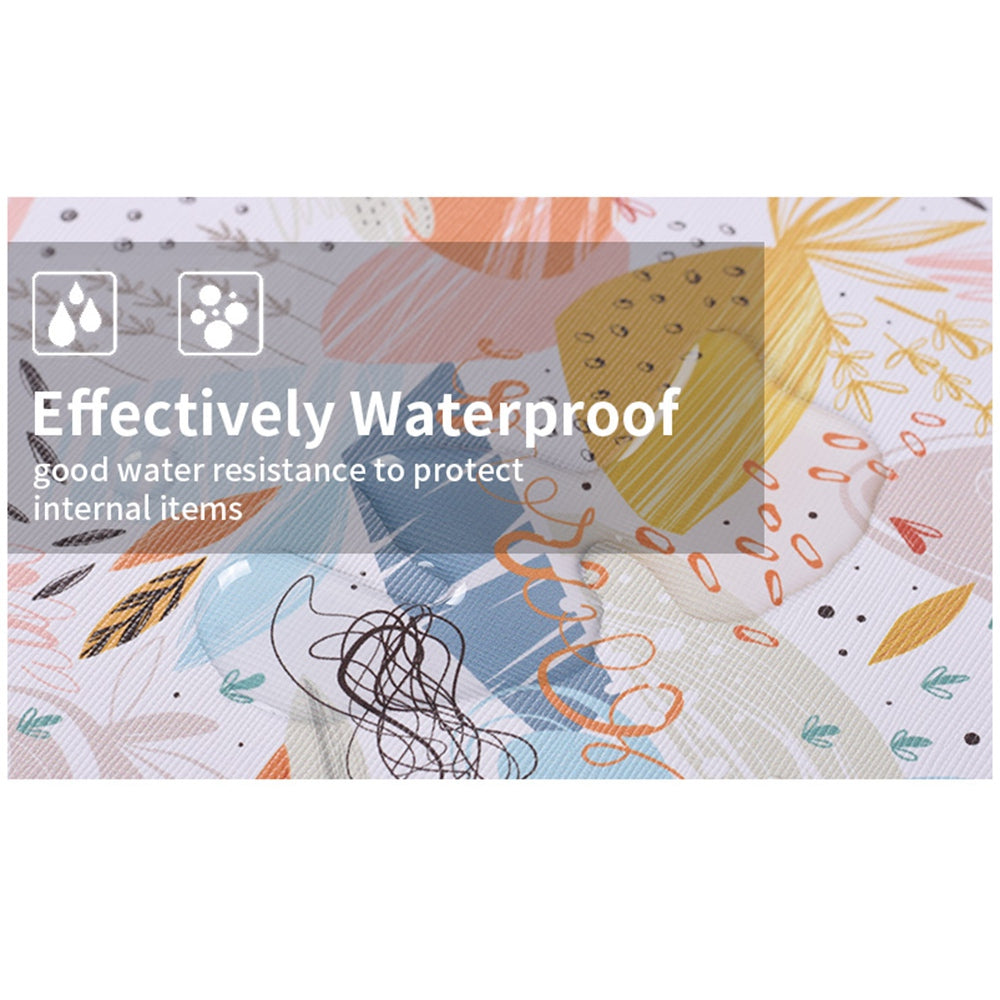 for 13-inch Notebook Slim and Lightweight Stylish Patterned Laptop Zippered Protective Bag Waterproof PU Case Pouch + Small Bag Set