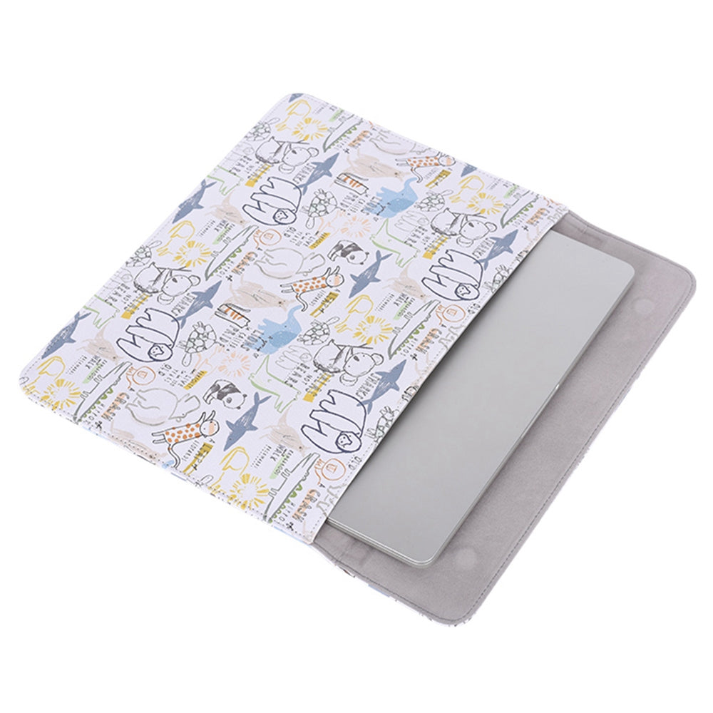 E50-T0111 13-inch Animals Pattern Laptop Storage Sleeve Magnetic Snap Closure Envelope Protective Pouch + Extra Accessory Organizer