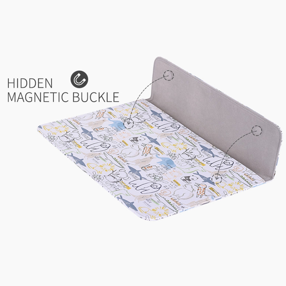 E50-T0111 13-inch Animals Pattern Laptop Storage Sleeve Magnetic Snap Closure Envelope Protective Pouch + Extra Accessory Organizer