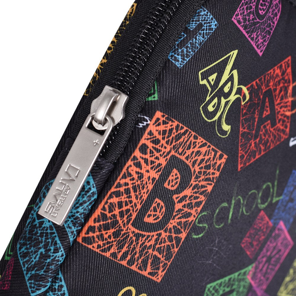 for 15-inch Notebook Colorful Characters Patterned Polyester Handbag Cover Carrying Messenger Briefcase Handheld Laptop Handle Protective Sleeve Bag