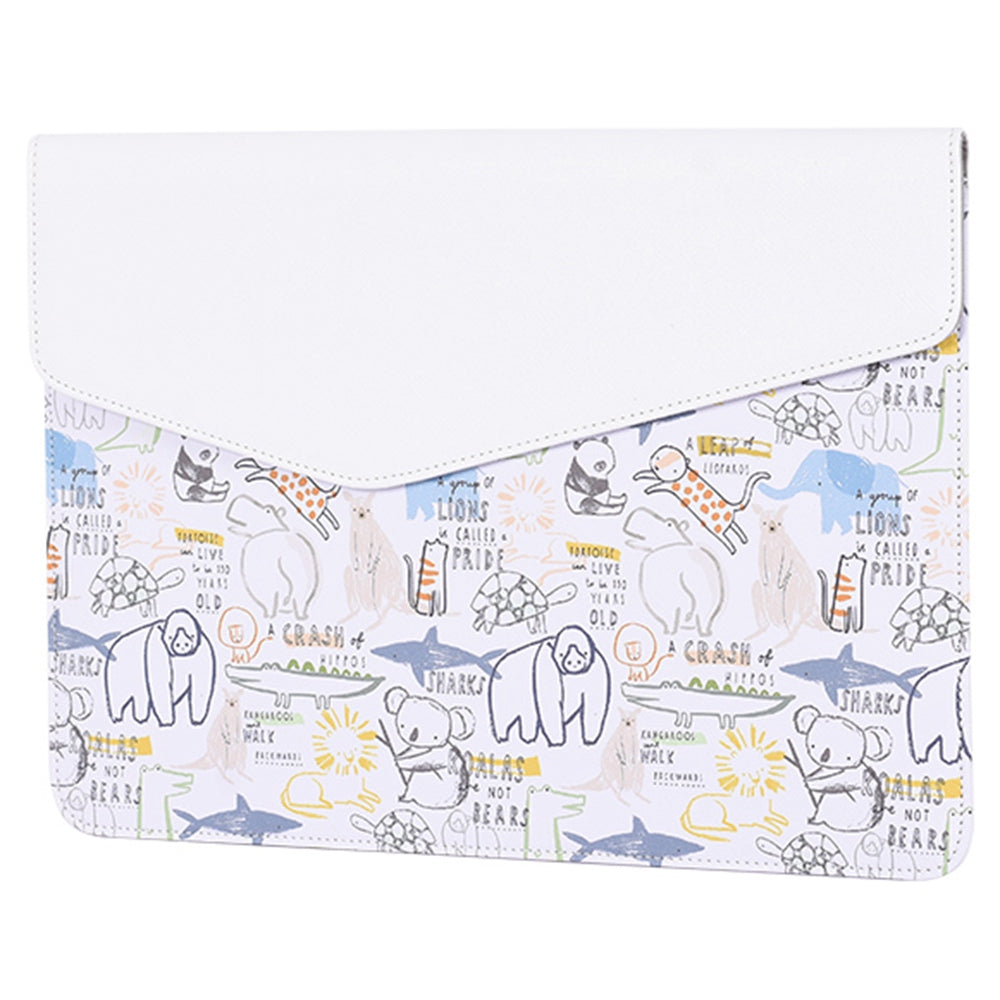 E50-13 14-inch Notebook Case Animals Pattern Printing Magnetic Flap Envelope Laptop Sleeve