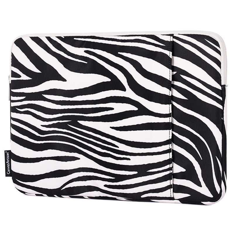 H33-19 Zebra-stripe Pattern Shockproof Carry Case for 14 inch Laptops Scratch Resistant Notebook Sleeve Bag with Vertical Pouch