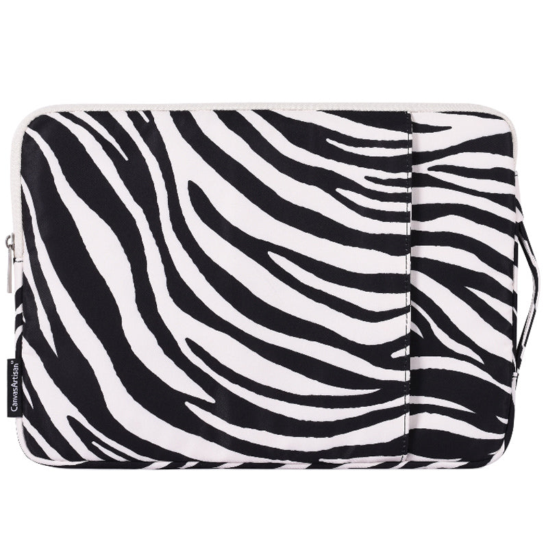 Zebra-stripe Pattern Shockproof Carry Case for 15 inch Laptops Scratch Resistant Notebook Sleeve Bag with Handle Strap/Vertical Pouch