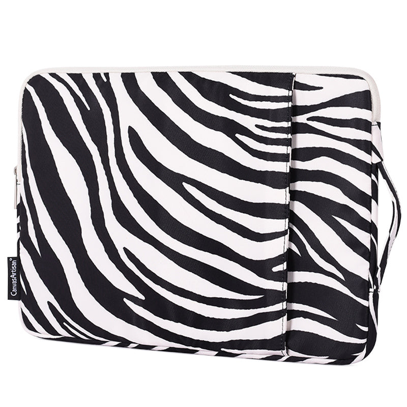 Zebra-stripe Pattern Shockproof Carry Case for 15 inch Laptops Scratch Resistant Notebook Sleeve Bag with Handle Strap/Vertical Pouch