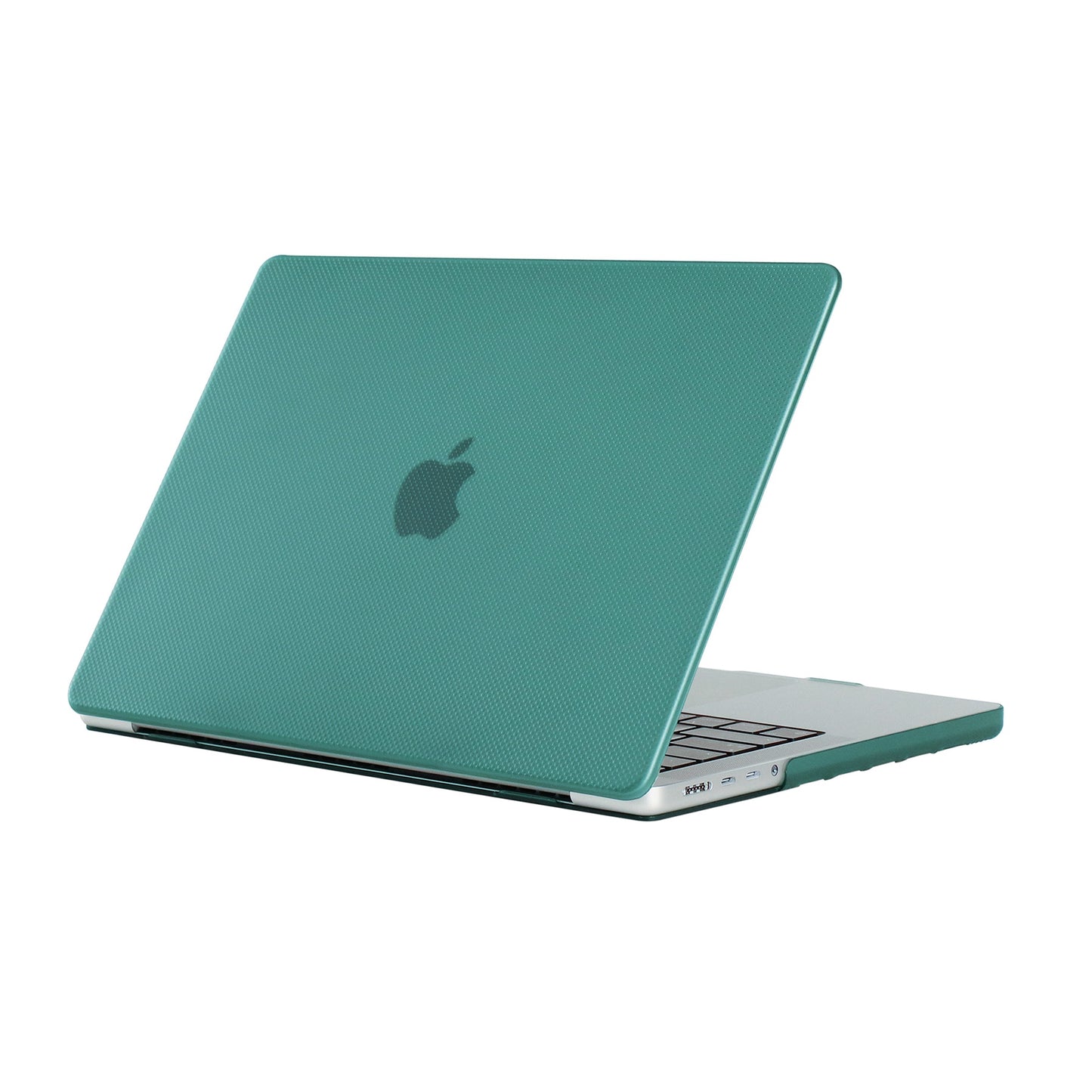 For MacBook Pro 16 inch (2021) A2485 Anti-Fingerprint Dot Texture Hard Laptop Cover Scratch-Resistant Hardshell Case with Foot Pad - Blackish Green