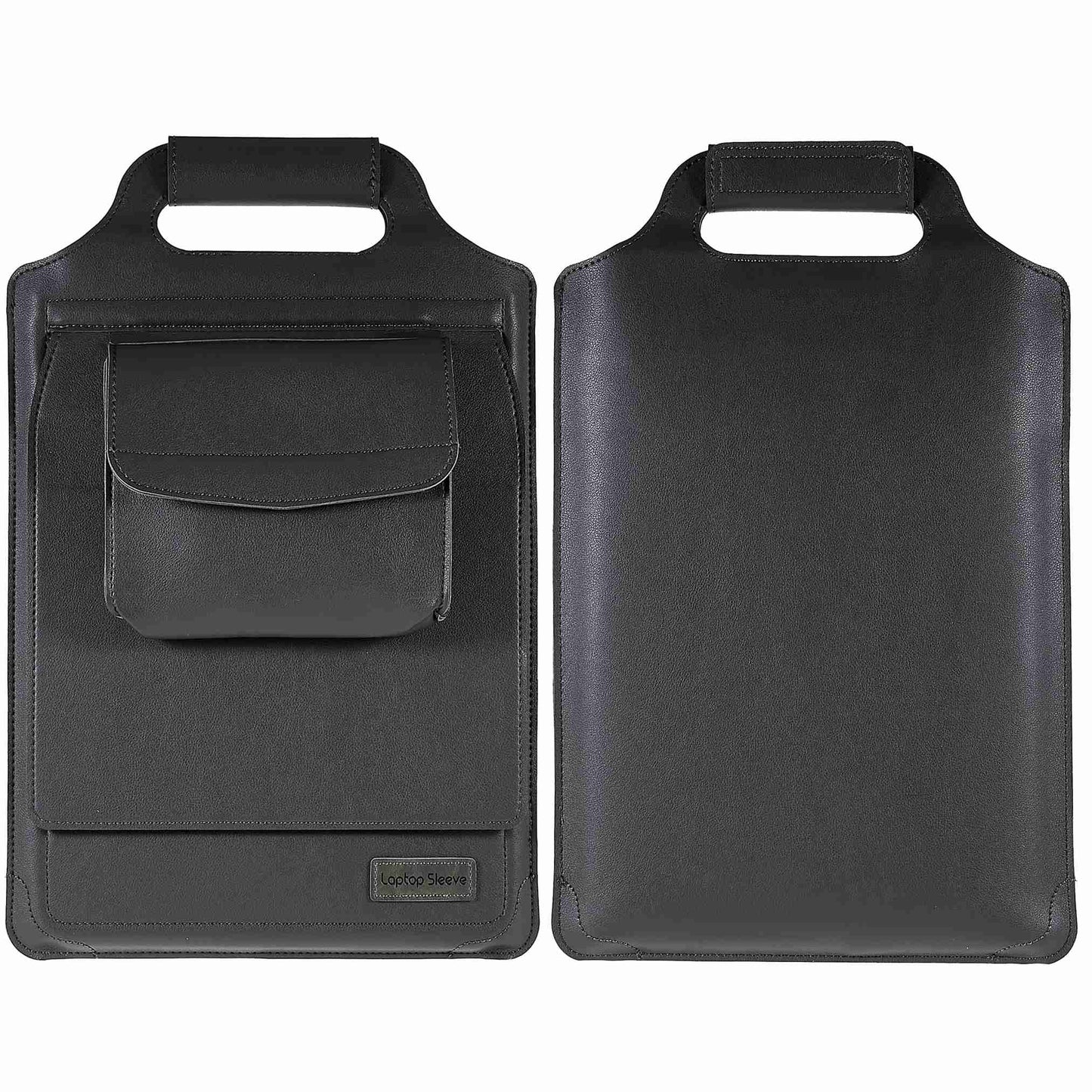 11-12inch PU Leather Laptop Sleeve Case Handheld Carrying Bag with Adjustable Stand - Grey