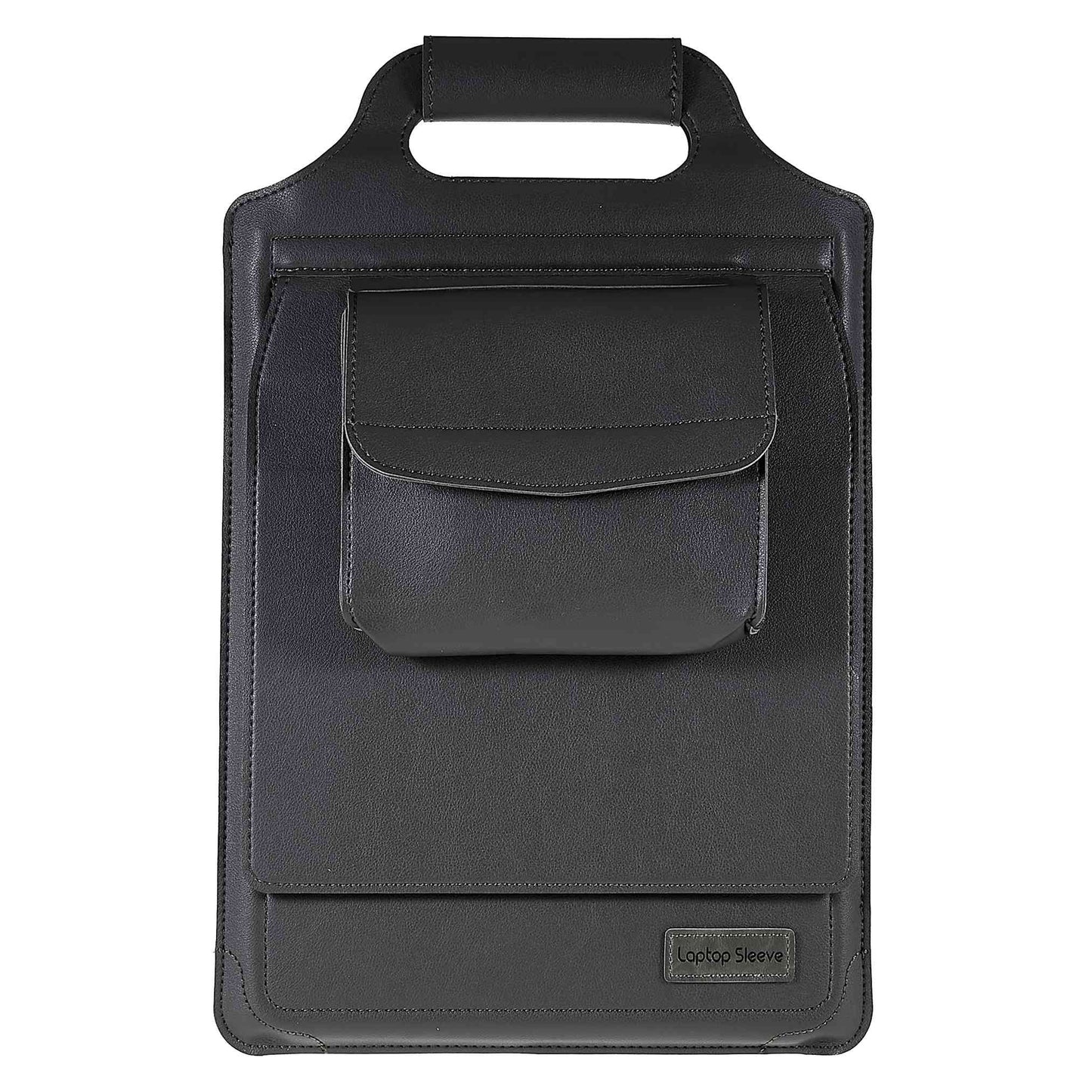 11-12inch PU Leather Laptop Sleeve Case Handheld Carrying Bag with Adjustable Stand - Grey