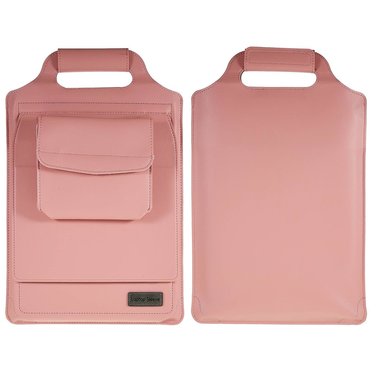 11-12inch PU Leather Laptop Sleeve Case Handheld Carrying Bag with Adjustable Stand - Pink