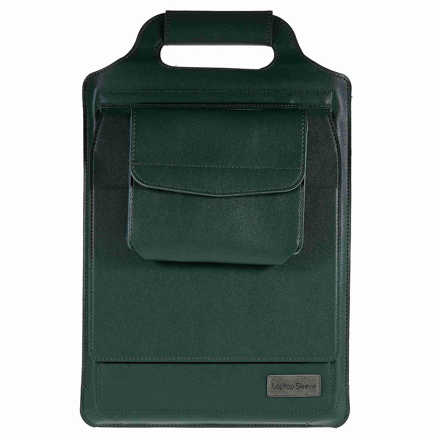 11-12inch PU Leather Laptop Sleeve Case Handheld Carrying Bag with Adjustable Stand - Green