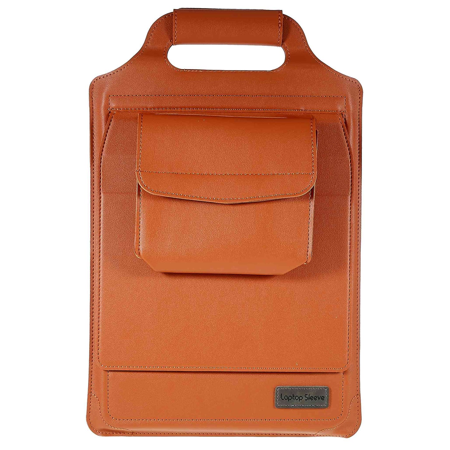 11-12inch PU Leather Laptop Sleeve Case Handheld Carrying Bag with Adjustable Stand - Brown
