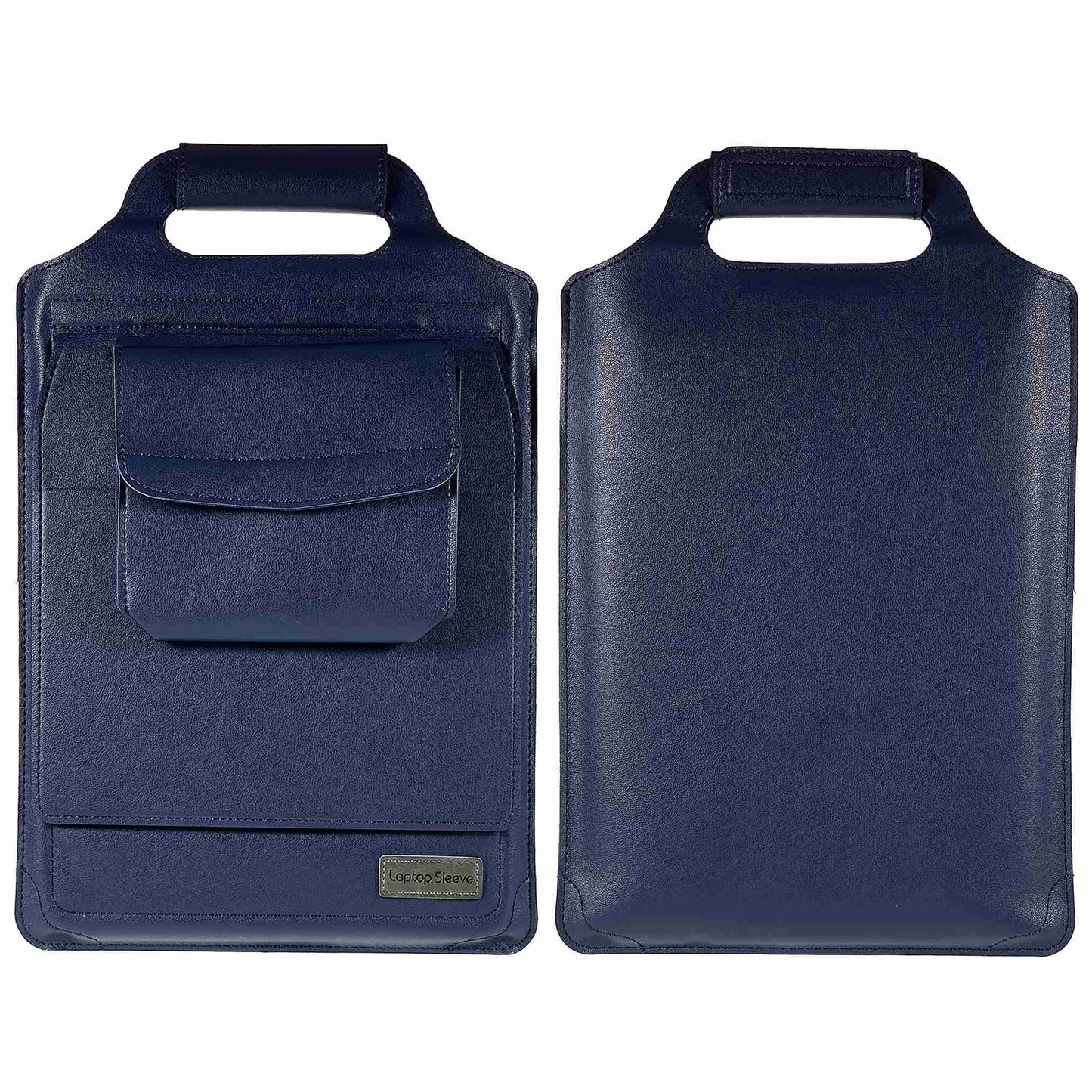11-12inch PU Leather Laptop Sleeve Case Handheld Carrying Bag with Adjustable Stand - Dark Blue